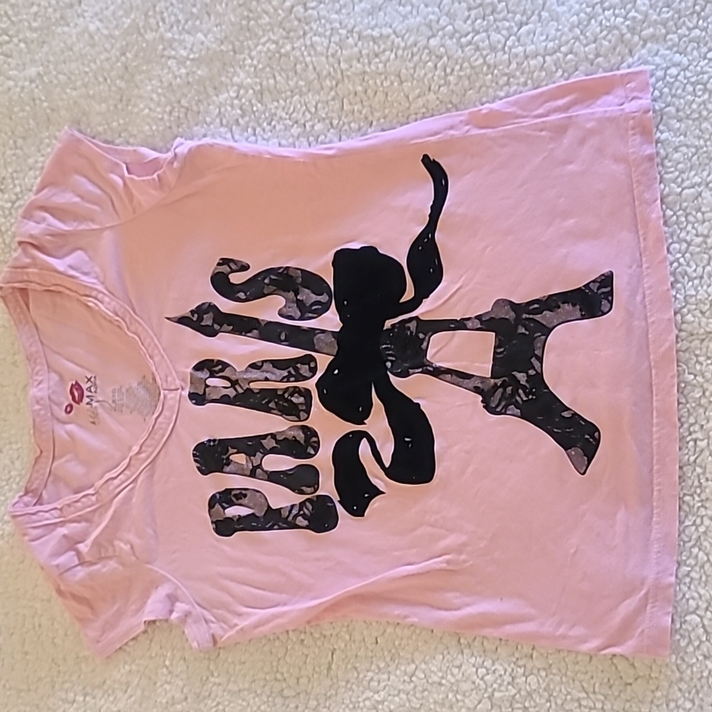 Miley Cyrus Max Azria Pink Paris T-shirt L